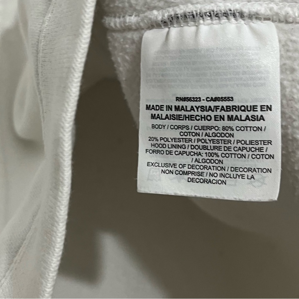 Nike White Full Zip Hoodie Small Women’s Classic Logo Athleisure Sweatshirt - Picture 5 of 10